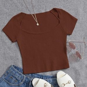 Square Neck Knit Top